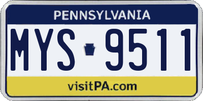 PA license plate MYS9511