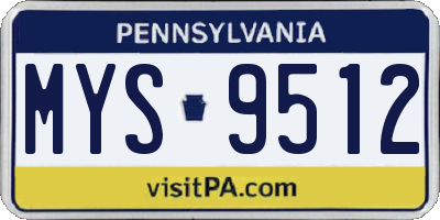 PA license plate MYS9512
