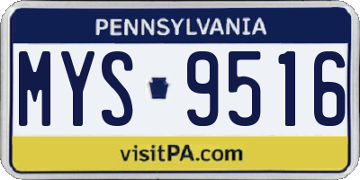 PA license plate MYS9516