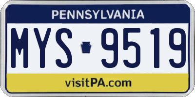 PA license plate MYS9519