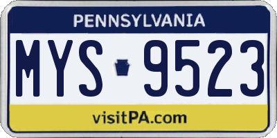 PA license plate MYS9523