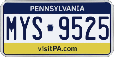 PA license plate MYS9525