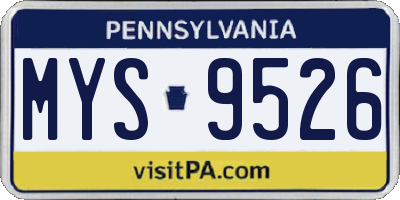 PA license plate MYS9526