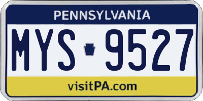 PA license plate MYS9527