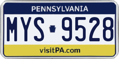 PA license plate MYS9528