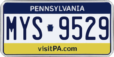 PA license plate MYS9529