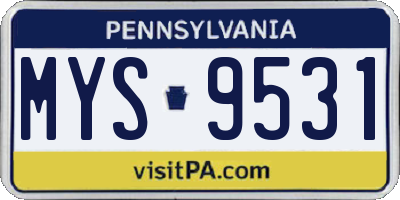 PA license plate MYS9531