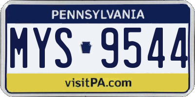 PA license plate MYS9544