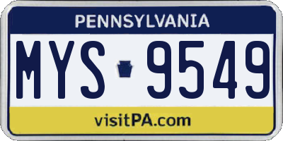 PA license plate MYS9549