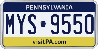 PA license plate MYS9550