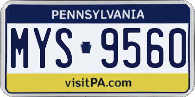 PA license plate MYS9560