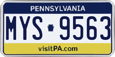 PA license plate MYS9563