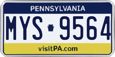 PA license plate MYS9564