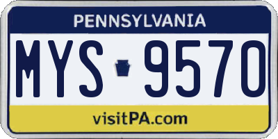 PA license plate MYS9570