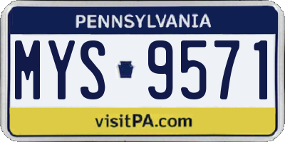 PA license plate MYS9571