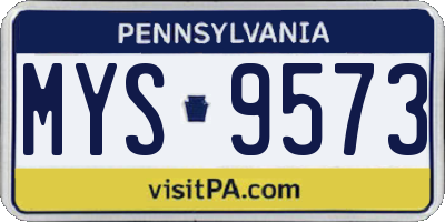 PA license plate MYS9573