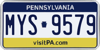 PA license plate MYS9579