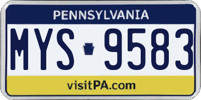 PA license plate MYS9583