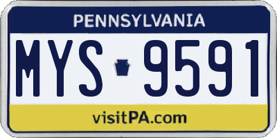 PA license plate MYS9591