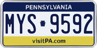PA license plate MYS9592