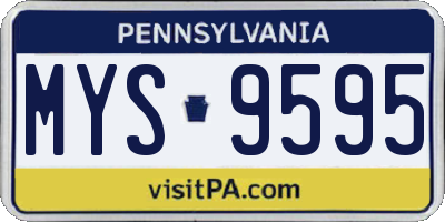 PA license plate MYS9595