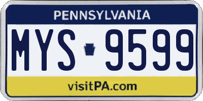 PA license plate MYS9599