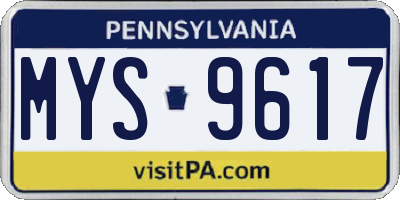 PA license plate MYS9617