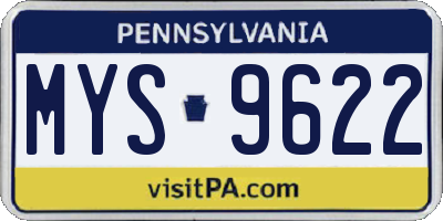 PA license plate MYS9622