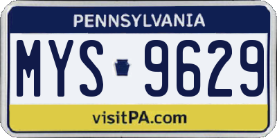 PA license plate MYS9629