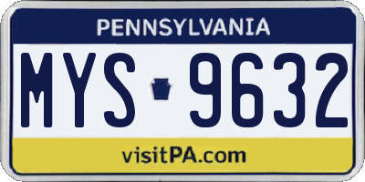 PA license plate MYS9632
