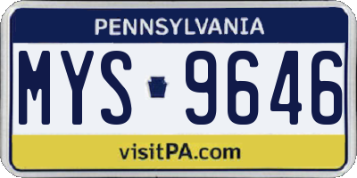 PA license plate MYS9646