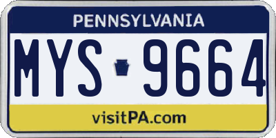 PA license plate MYS9664