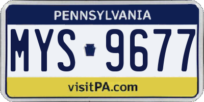 PA license plate MYS9677