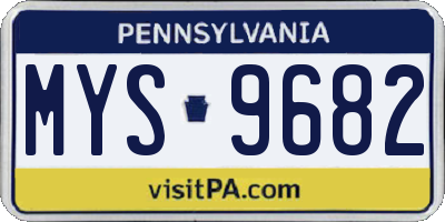 PA license plate MYS9682