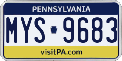 PA license plate MYS9683