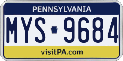 PA license plate MYS9684