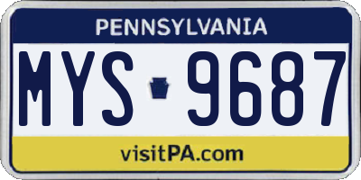 PA license plate MYS9687