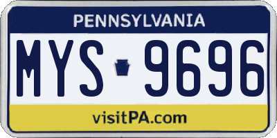 PA license plate MYS9696