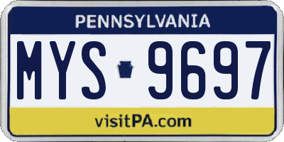 PA license plate MYS9697