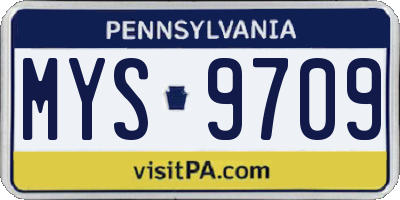 PA license plate MYS9709