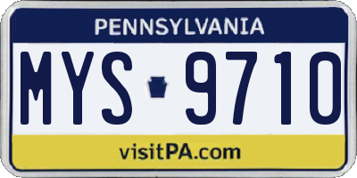 PA license plate MYS9710