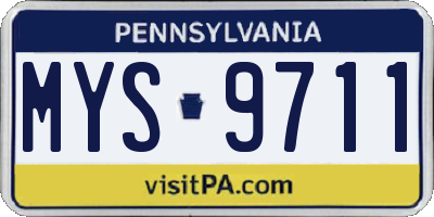 PA license plate MYS9711