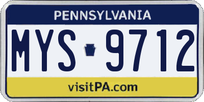 PA license plate MYS9712