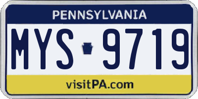 PA license plate MYS9719