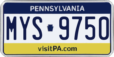 PA license plate MYS9750