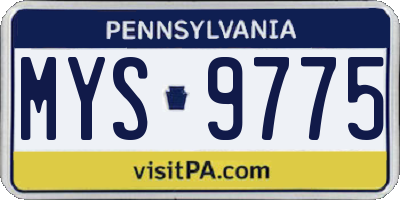 PA license plate MYS9775