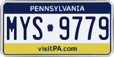 PA license plate MYS9779