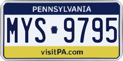 PA license plate MYS9795