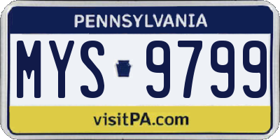 PA license plate MYS9799