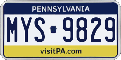 PA license plate MYS9829